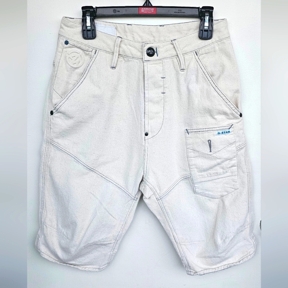 G-Star Originals Raw Organic Denim Men's Canvas Beige Shorts,Sz.29